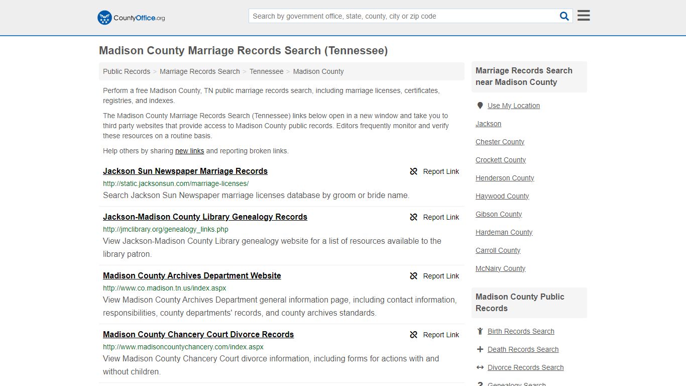 Marriage Records Search - Madison County, TN (Marriage Licenses ...